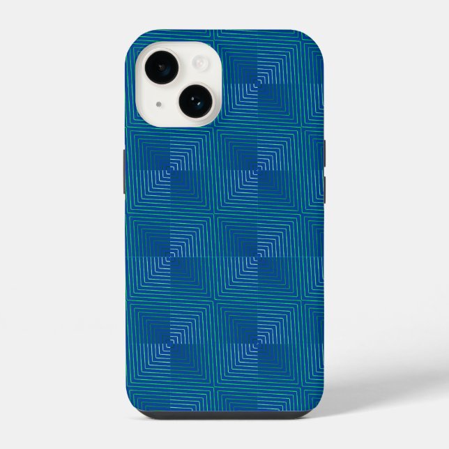 Gradient lines pattern 01.Green Blue BG iPhone Hülle (Rückseite)
