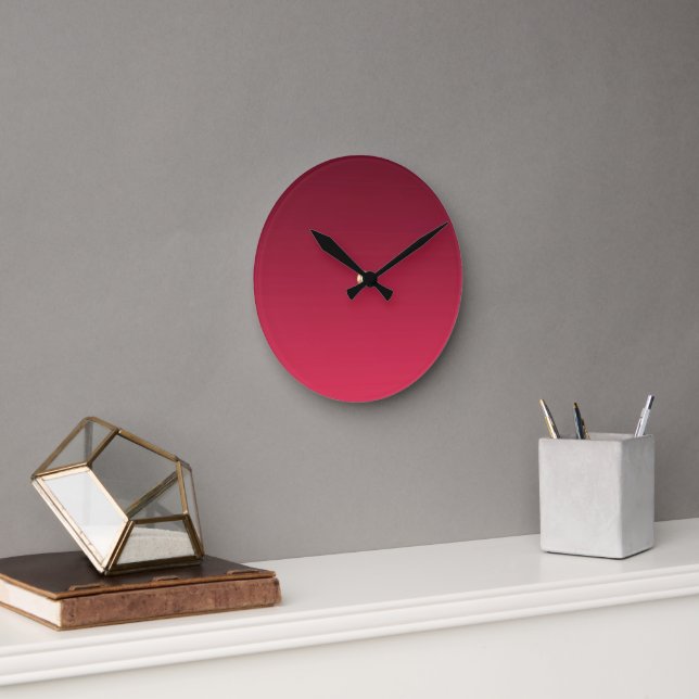 Gradient Magenta - hell bis tief | Saisonale Stimm Runde Wanduhr (Büro)