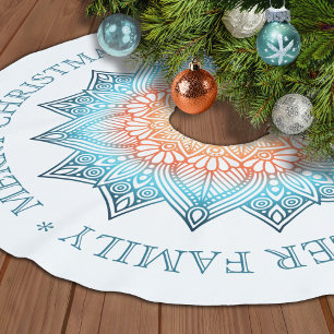 Gradient Mandala Weihnachtsgrüße Polyester Weihnachtsbaumdecke