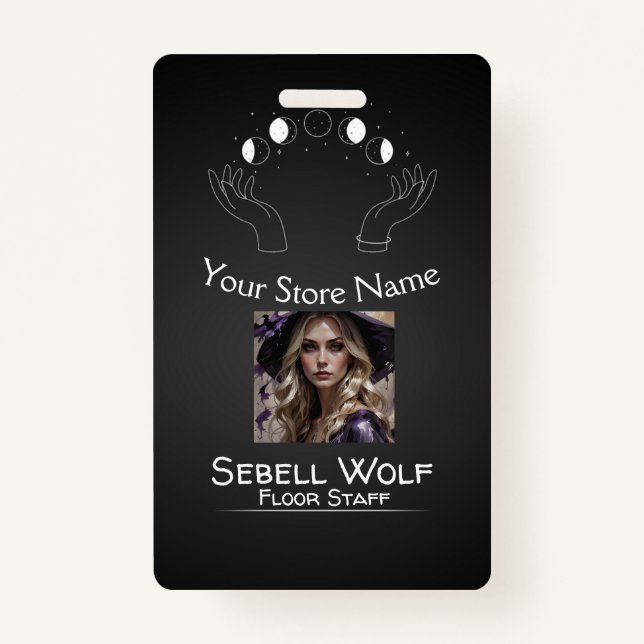 Gradient Moon Phase Employee Abzeichen Ausweis (Vorderseite)