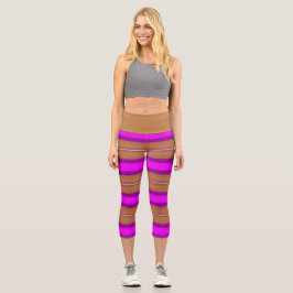 Gradient multicolor Streifen Capri Leggings