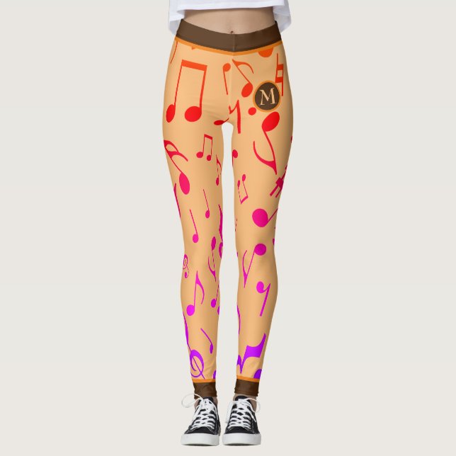 GRADIENT MUSIKNOTENS PEACH LEGGINGS (Vorderseite)