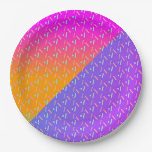 Gradient Neon- und Streusel-Dessertparty Pappteller