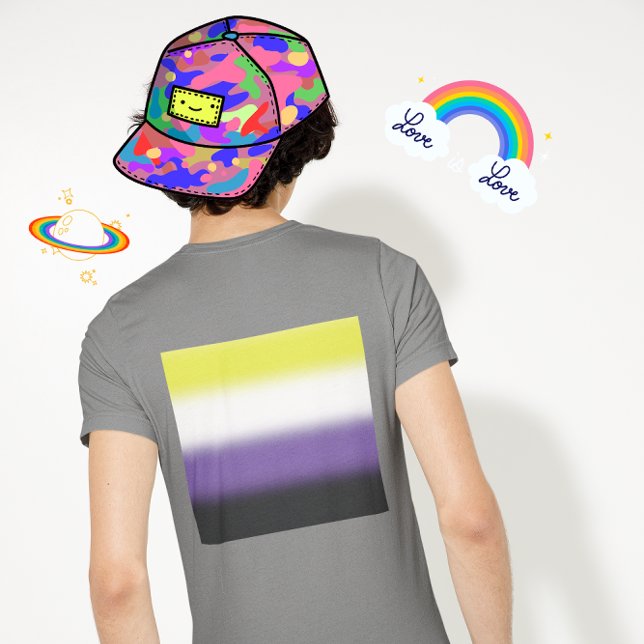 Gradient Nonbinary Prilag Flag - Nichtbinäre Flagg T-Shirt (Von Creator hochgeladen)
