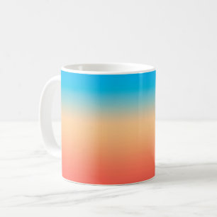 Gradient ombre Korallenblüte Beige Blau weiche ver Kaffeetasse
