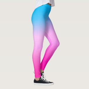 Gradient ombre Korallenblüte Beige Blau weiche ver Leggings