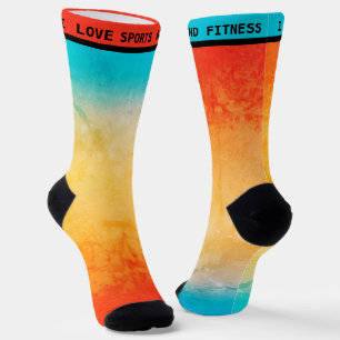 Gradient ombre Korallenblüte Beige Blau weiche ver Socken