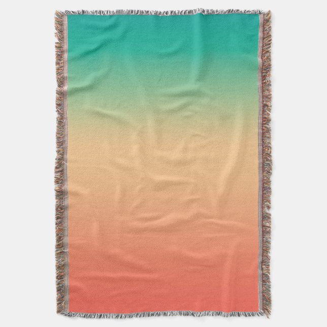 Gradient ombre Korallenrot Beige grüne weiche Farb Decke (Vorderseite Vertikal)