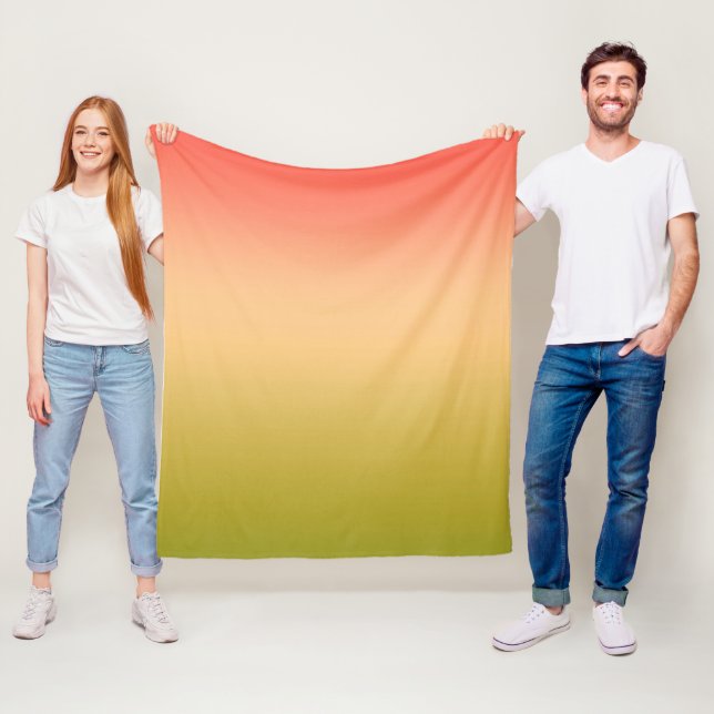 Gradient ombre Korallenrot Beige Limon weich versc Fleecedecke (Beispiel)