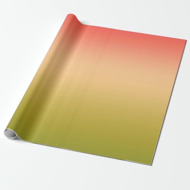 Gradient ombre Korallenrot Beige Limon weich versc Geschenkpapier (Ungerollt)