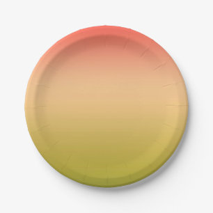 Gradient ombre Korallenrot Beige Limon weich versc Pappteller