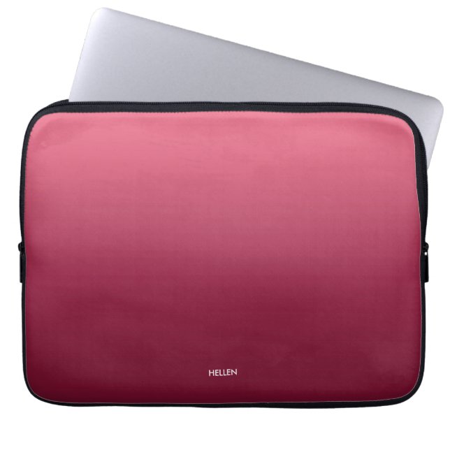 Gradient Ombre Pink Personalisiert Laptopschutzhülle (Vorderseite)
