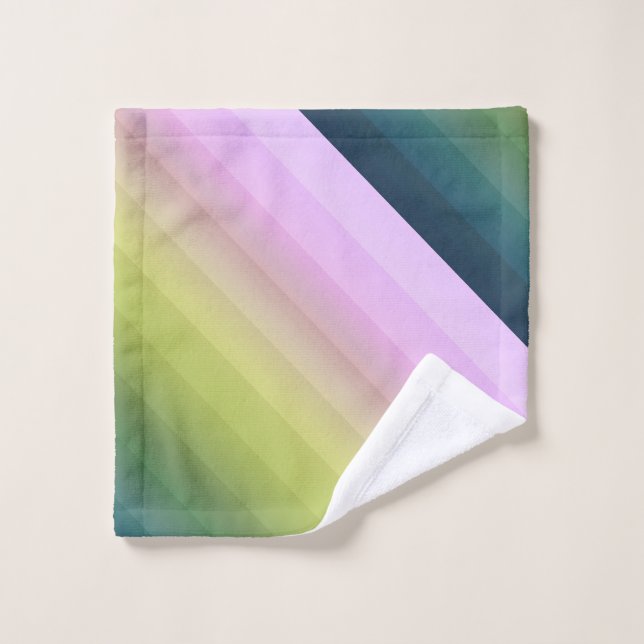 Gradient ombre Streifen ausgekleidet weich verschw Badhandtuch Set (Waschlappen)