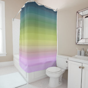 Gradient ombre Streifen ausgekleidet weich verschw Duschvorhang