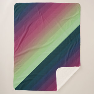 Gradient ombre Streifen ausgekleidete weiche versc Sherpadecke