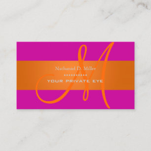 Gradient Orange Monogramm/Digihintergrundfarbe Visitenkarte