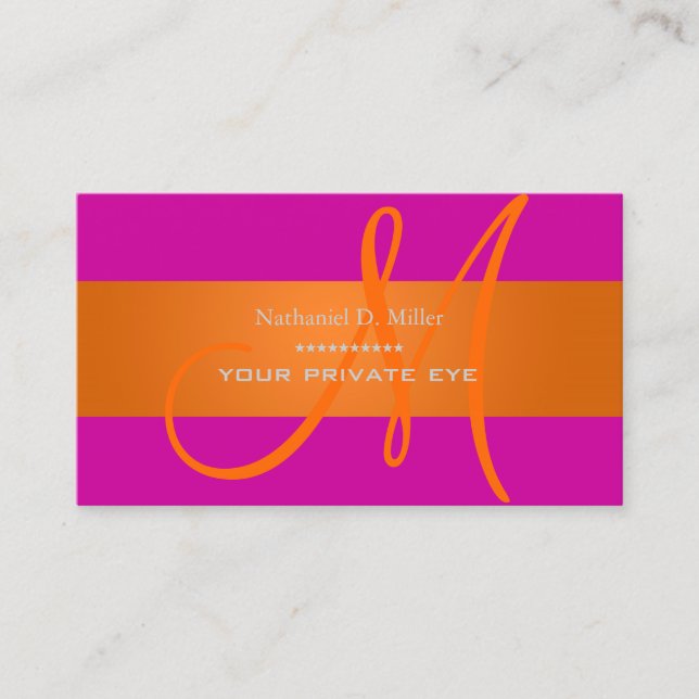 Gradient Orange Monogramm/Digihintergrundfarbe Visitenkarte (Vorderseite)