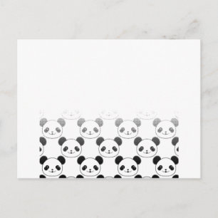 Gradient-Panda-Bären-Muster Postkarte