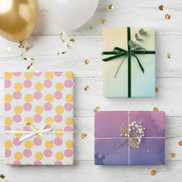 gradient party watercolor pink Aesthetic Birthday Geschenkpapier Set