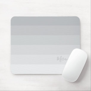 Gradient Pastel Grau Streifen mit Individuelle Nam Mousepad