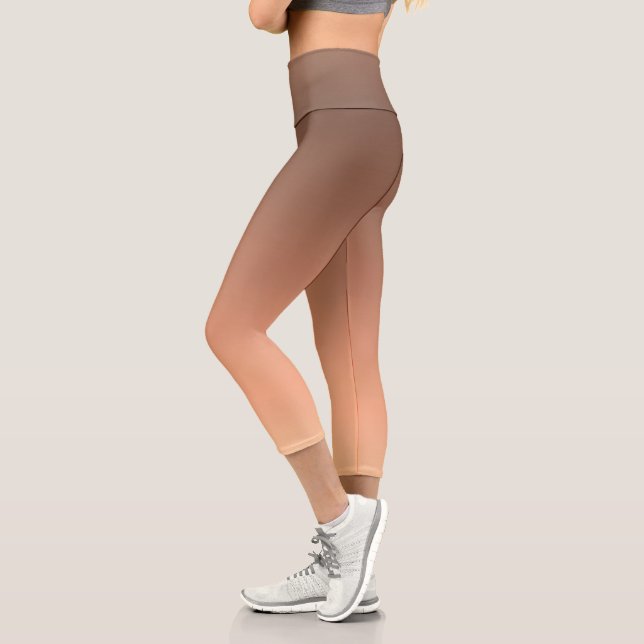 Gradient Pfirsich - hell bis tief | Saisonale Stim Capri Leggings (Links)