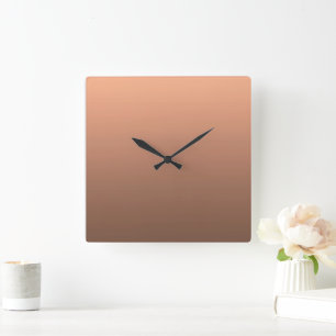 Gradient Pfirsich - tief zu hell Saisonale Stimm Quadratische Wanduhr