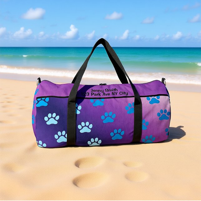 Gradient-Pfotenabdruck Stilvolles Monogramm Person Duffle Bag (Von Creator hochgeladen)