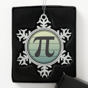 Gradient Pi-Symbol Pi-Tag Frohen Pi-Tag Mathe Schneeflocken Zinn-Ornament