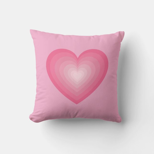 Gradient Pink Heart Design - Niedliche Liebe Symbo Kissen (Vorderseite)