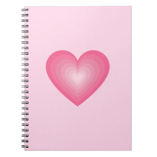 Gradient Pink Heart Design - Niedliche Liebe Symbo Notizblock