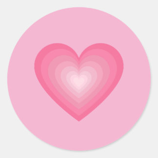Gradient Pink Heart Design - Pastellrosa Liebe Zei Runder Aufkleber