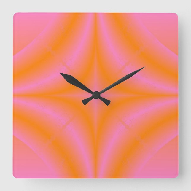 Gradient pink quadratische wanduhr (Vorderseite)