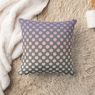 Gradient Polka Dot Lila auf Grau Kissen