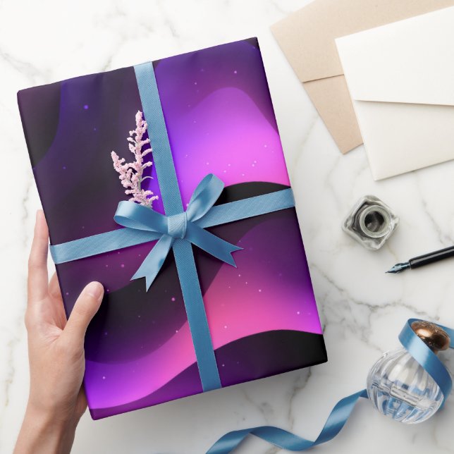 Gradient Purple Pink Fusion Dark Abstract Pattern Geschenkpapier (Schenken)