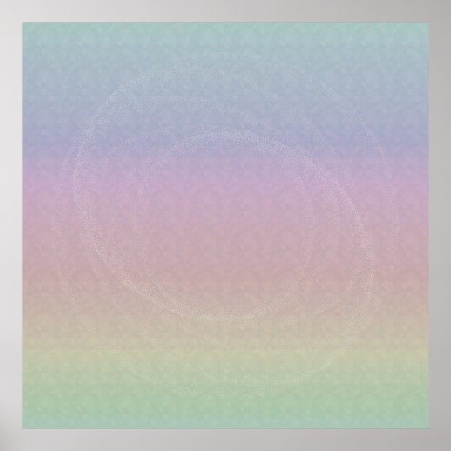 Gradient Rainbow Holo-Muster mit Dusty Swirl Poster (Vorne)