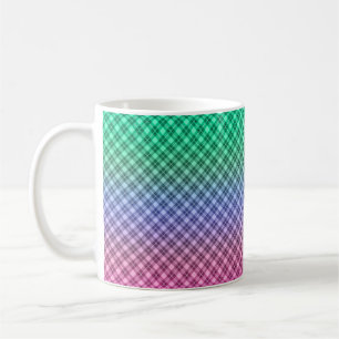Gradient Raster kariertes Tartan Muster pink Kaffeetasse