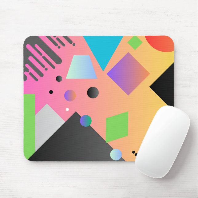 Gradient rosa Hintergrund Geometrischer Liebhaber Mousepad (Mit Mouse)