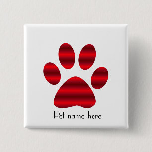 Gradient Roter Pfotenabdruck Button