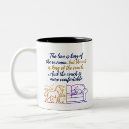 Gradient Savanne & Sofa Illustration | Humorvoll Zweifarbige Tasse