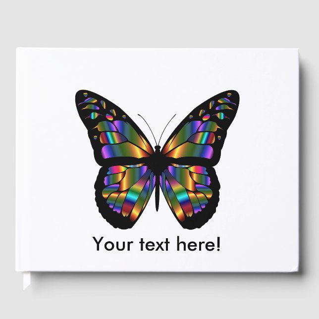 Gradient-Schmetterling-Cartoon Gästebuch (Vorderseite)