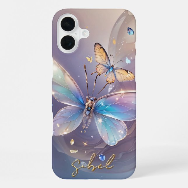 Gradient-Schmetterling-Monogramm-Etuis- Mate iPhon iPhone Hülle (Rückseite)