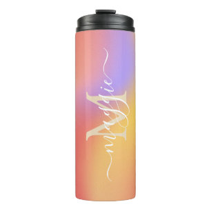 Gradient Script Monogram Thermal Tumbler Thermosbecher