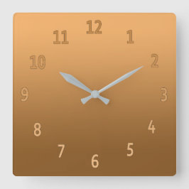 Gradient Simple Colorful Golden Quadratische Wanduhr