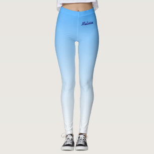 Gradient Sky Blue mit Ihrem Namen Leggings