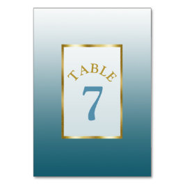 Gradient Slate Blue Wedding Tischnummer Card