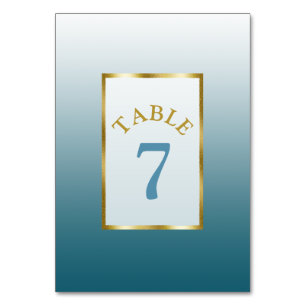 Gradient Slate Blue Wedding Tischnummer Card