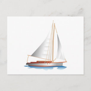 Gradient Style Sailboat Postkarte
