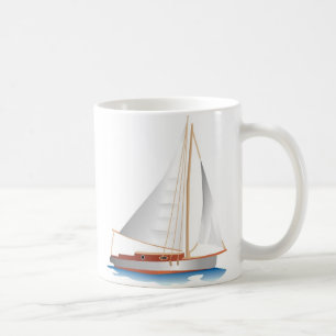 Gradient Style Sailboat Tasse