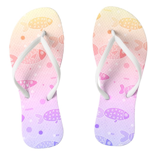 Gradient Sunset Fish Muster Modern Flip Flops (Fußbett)