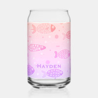 Gradient Sunset Fish Muster Modernes Personalisier